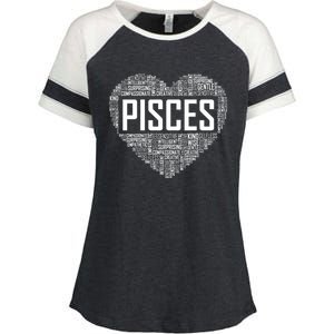 Pisces Zodiac Traits Horoscope Astrology Sign Gift Heart Funny Gift Enza Ladies Jersey Colorblock Tee