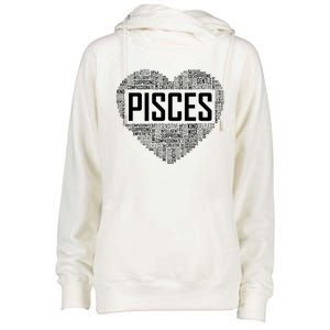 Pisces Zodiac Traits Horoscope Astrology Sign Gift Heart Funny Gift Womens Funnel Neck Pullover Hood