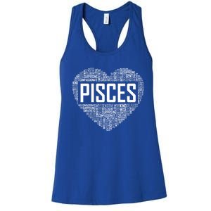 Pisces Zodiac Traits Horoscope Astrology Sign Gift Heart Funny Gift Women's Racerback Tank