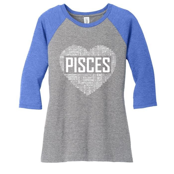 Pisces Zodiac Traits Horoscope Astrology Sign Gift Heart Funny Gift Women's Tri-Blend 3/4-Sleeve Raglan Shirt