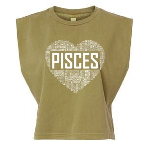 Pisces Zodiac Traits Horoscope Astrology Sign Gift Heart Funny Gift Garment-Dyed Women's Muscle Tee