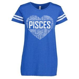 Pisces Zodiac Traits Horoscope Astrology Sign Gift Heart Funny Gift Enza Ladies Jersey Football T-Shirt