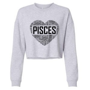 Pisces Zodiac Traits Horoscope Astrology Sign Gift Heart Funny Gift Cropped Pullover Crew