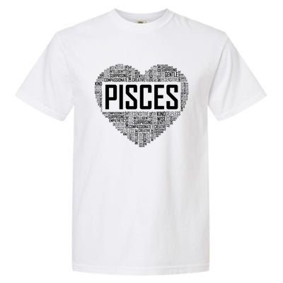 Pisces Zodiac Traits Horoscope Astrology Sign Gift Heart Funny Gift Garment-Dyed Heavyweight T-Shirt