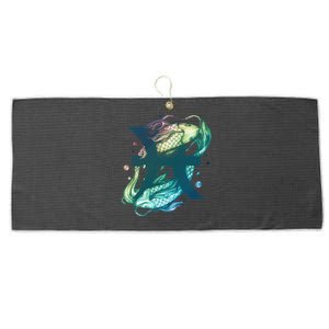 Pisces Zodiac Watercolor Large Microfiber Waffle Golf Towel