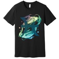 Pisces Zodiac Watercolor Premium T-Shirt