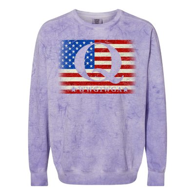 Q-anon  WWG1WGA Where We Go One We Go All Colorblast Crewneck Sweatshirt