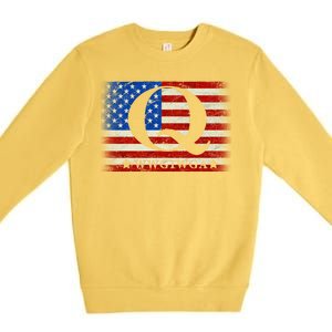 Q-anon  WWG1WGA Where We Go One We Go All Premium Crewneck Sweatshirt