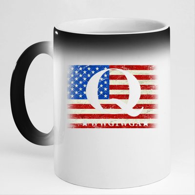 Q-anon  WWG1WGA Where We Go One We Go All 11oz Black Color Changing Mug