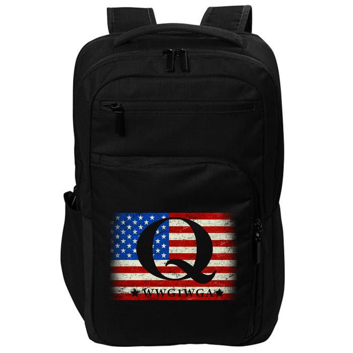 Q-anon  WWG1WGA Where We Go One We Go All Impact Tech Backpack