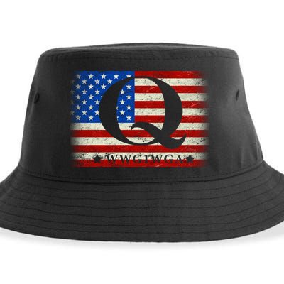 Q-anon  WWG1WGA Where We Go One We Go All Sustainable Bucket Hat