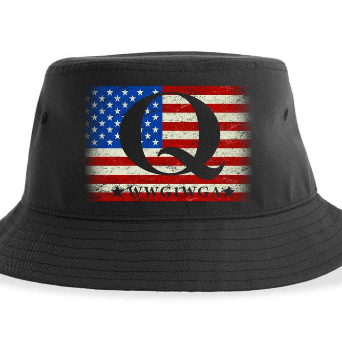 Q-anon  WWG1WGA Where We Go One We Go All Sustainable Bucket Hat
