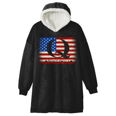 Q-anon  WWG1WGA Where We Go One We Go All Hooded Wearable Blanket