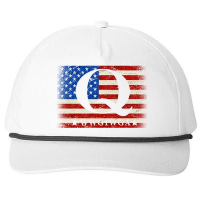 Q-anon  WWG1WGA Where We Go One We Go All Snapback Five-Panel Rope Hat