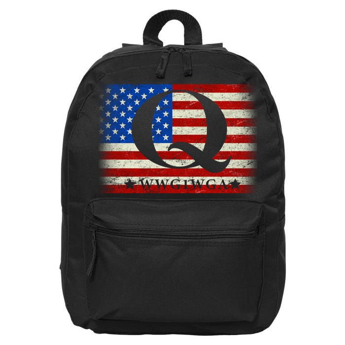 Q-anon  WWG1WGA Where We Go One We Go All 16 in Basic Backpack