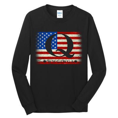 Q-anon  WWG1WGA Where We Go One We Go All Tall Long Sleeve T-Shirt