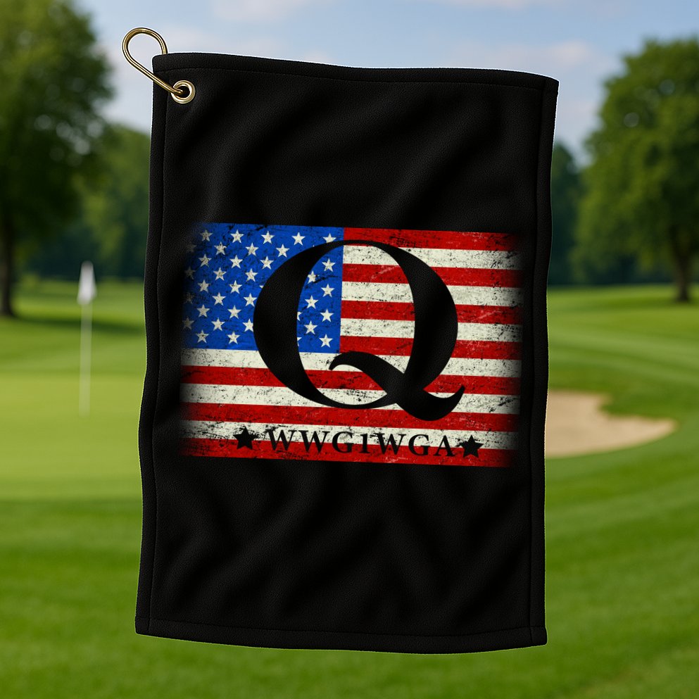 Q-anon  WWG1WGA Where We Go One We Go All Golf Towel