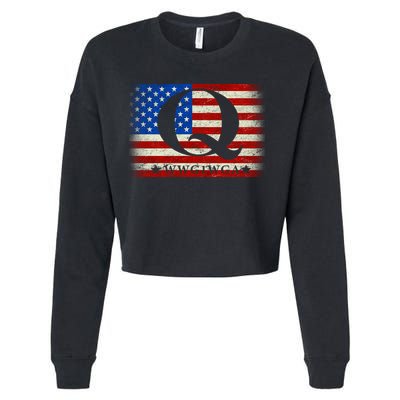 Q-anon  WWG1WGA Where We Go One We Go All Cropped Pullover Crew
