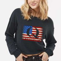 Q-anon  WWG1WGA Where We Go One We Go All Cropped Pullover Crew