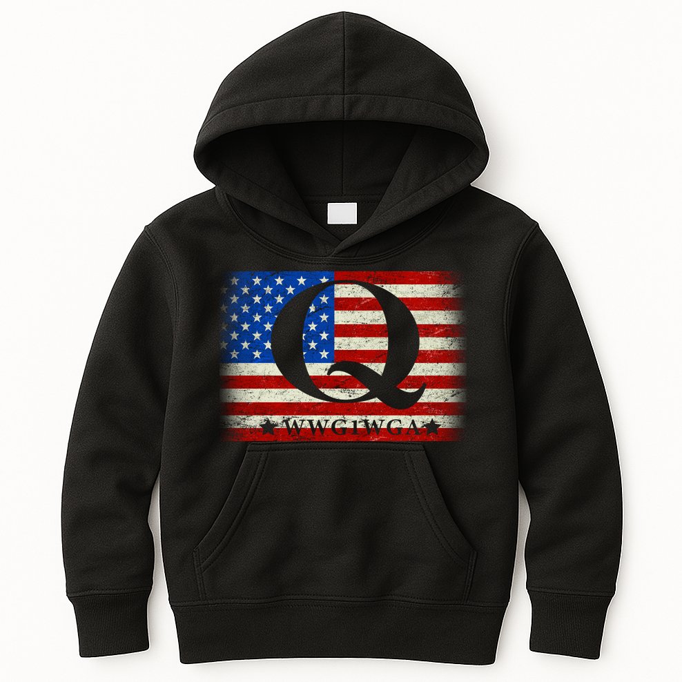 Q-anon  WWG1WGA Where We Go One We Go All Kids Hoodie