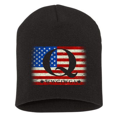 Q-anon  WWG1WGA Where We Go One We Go All Short Acrylic Beanie