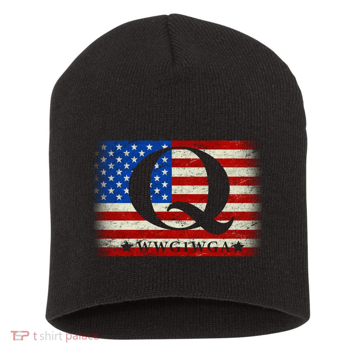 Q-anon  WWG1WGA Where We Go One We Go All Short Acrylic Beanie