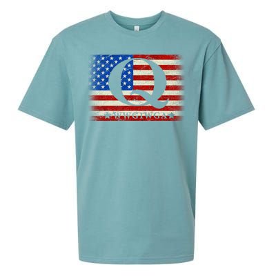 Q-anon  WWG1WGA Where We Go One We Go All Sueded Cloud Jersey T-Shirt