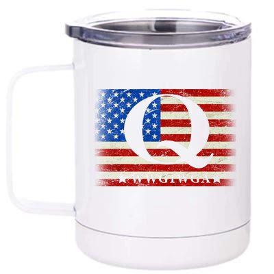 Q-anon  WWG1WGA Where We Go One We Go All 12 oz Stainless Steel Tumbler Cup