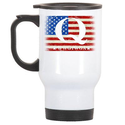 Q-anon  WWG1WGA Where We Go One We Go All Stainless Steel Travel Mug