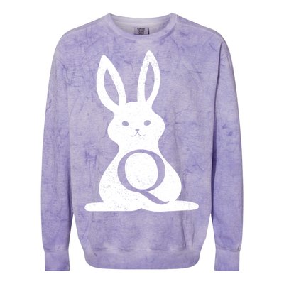 Q Anon Bunny Qanon Colorblast Crewneck Sweatshirt