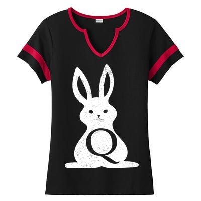 Q Anon Bunny Qanon Ladies Halftime Notch Neck Tee