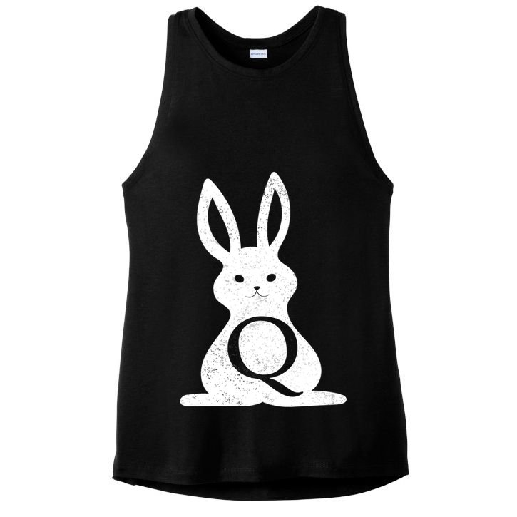 Q Anon Bunny Qanon Ladies PosiCharge Tri-Blend Wicking Tank