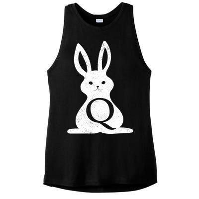 Q Anon Bunny Qanon Ladies PosiCharge Tri-Blend Wicking Tank