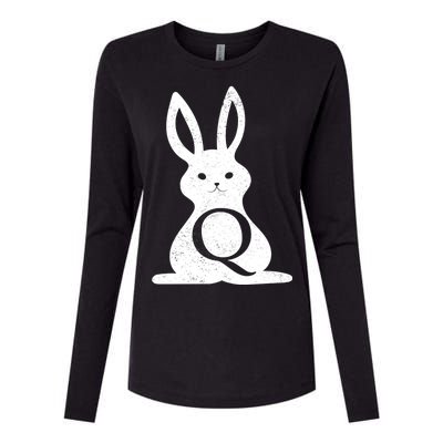 Q Anon Bunny Qanon Womens Cotton Relaxed Long Sleeve T-Shirt