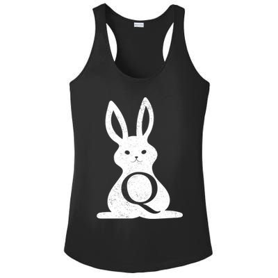Q Anon Bunny Qanon Ladies PosiCharge Competitor Racerback Tank