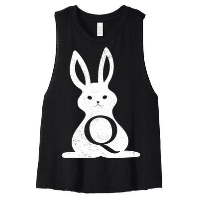 Q Anon Bunny Qanon Women's Racerback Cropped Tank