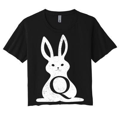 Q Anon Bunny Qanon Women's Crop Top Tee