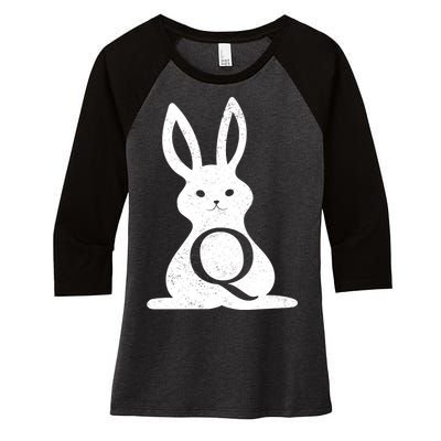 Q Anon Bunny Qanon Women's Tri-Blend 3/4-Sleeve Raglan Shirt