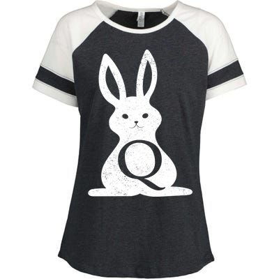 Q Anon Bunny Qanon Enza Ladies Jersey Colorblock Tee