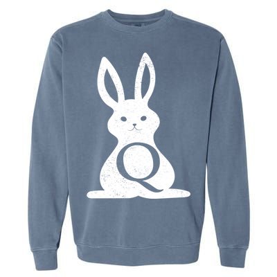 Q Anon Bunny Qanon Garment-Dyed Sweatshirt