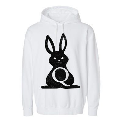 Q Anon Bunny Qanon Garment-Dyed Fleece Hoodie