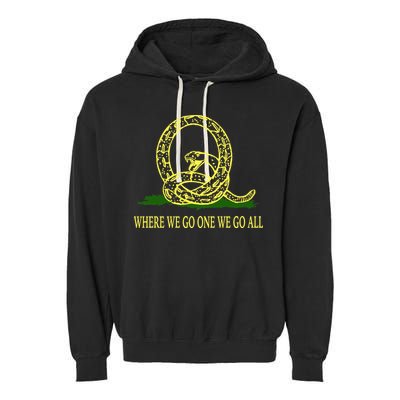 Q Anon Don't Tread On Me Qanon Garment-Dyed Fleece Hoodie