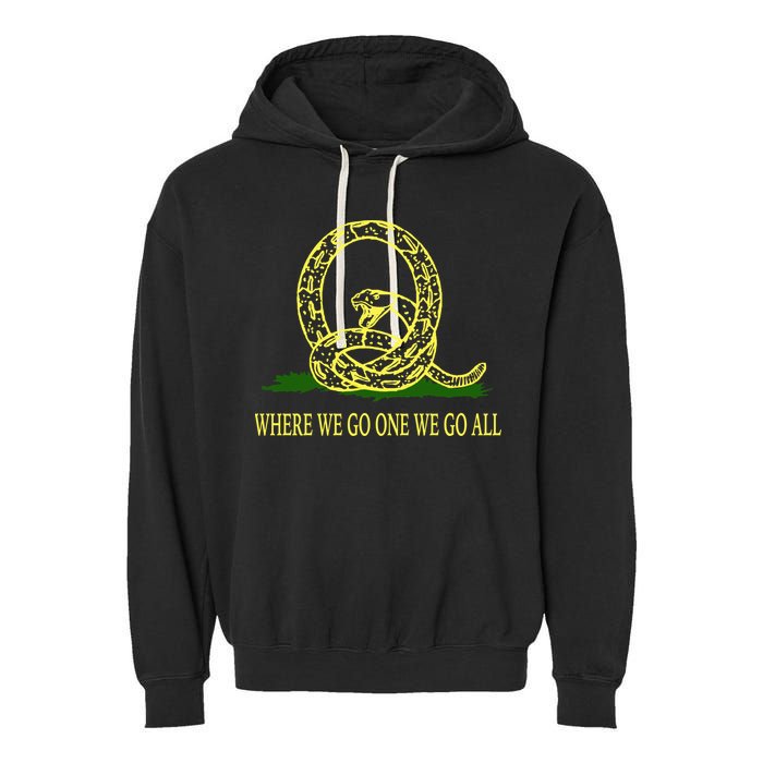 Q Anon Don't Tread On Me Qanon Garment-Dyed Fleece Hoodie