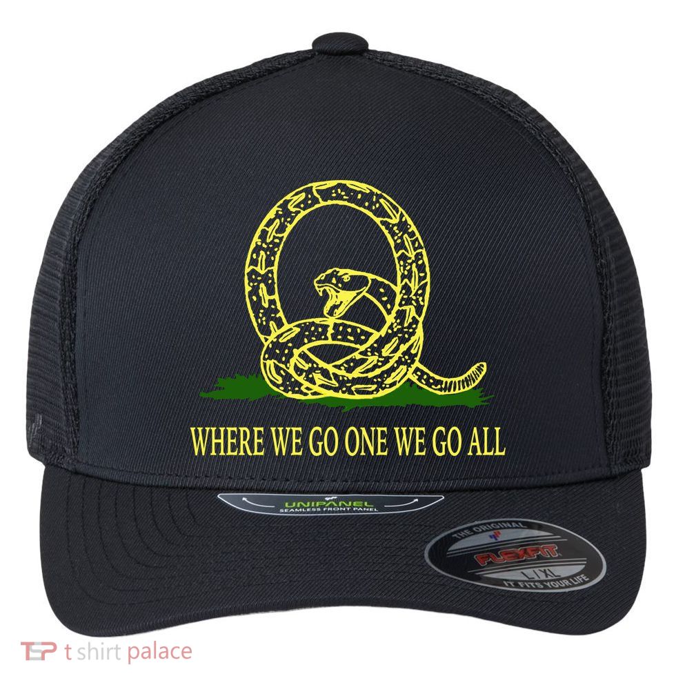Q Anon Don't Tread On Me Qanon Flexfit Unipanel Trucker Cap
