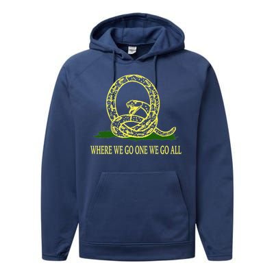 Q Anon Don't Tread On Me Qanon Performance Fleece Hoodie