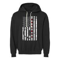 Q-anon Flag Where We Go One We Go All WWG1WGA Garment-Dyed Fleece Hoodie
