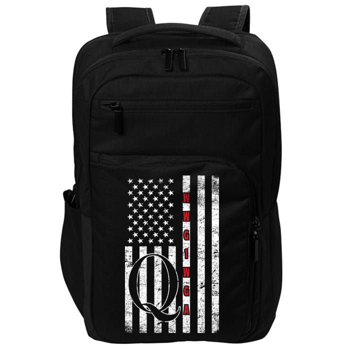 Q-anon Flag Where We Go One We Go All WWG1WGA Impact Tech Backpack