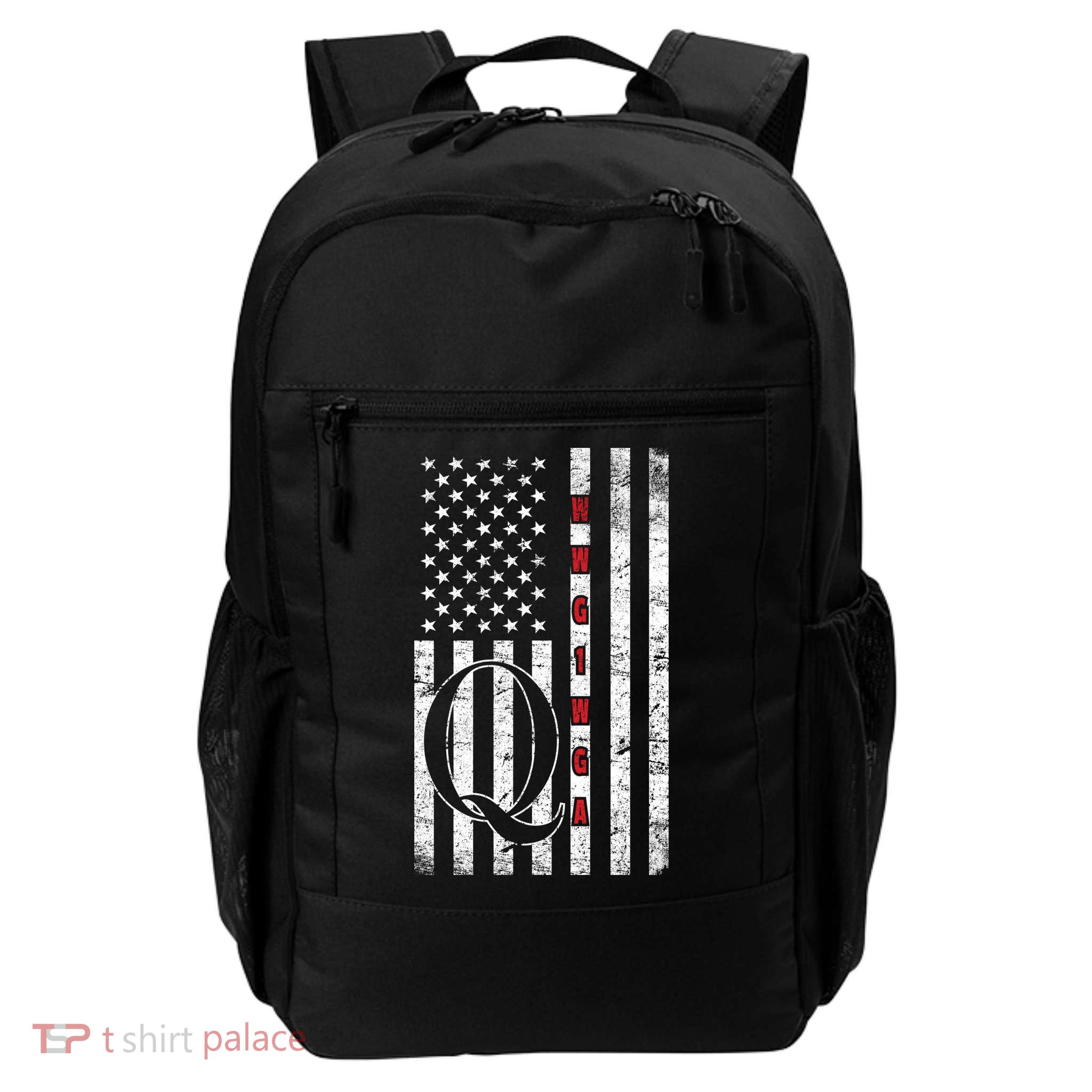 Q-anon Flag Where We Go One We Go All WWG1WGA Daily Commute Backpack