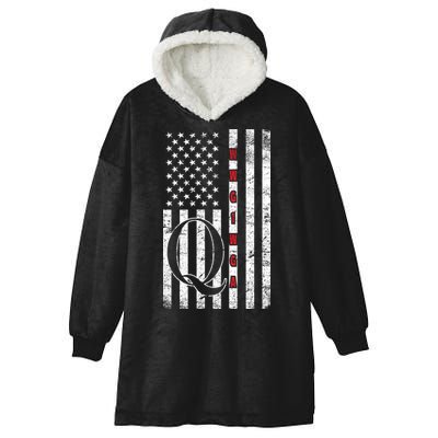 Q-anon Flag Where We Go One We Go All WWG1WGA Hooded Wearable Blanket