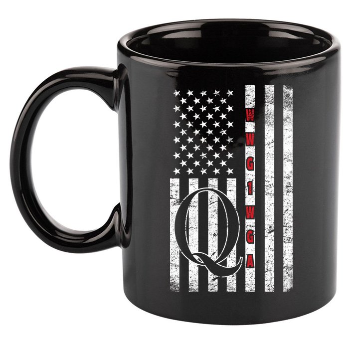 Q-anon Flag Where We Go One We Go All WWG1WGA 11oz C Handle Ceramic Mug